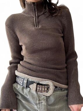 Zip Up Collared Sweater